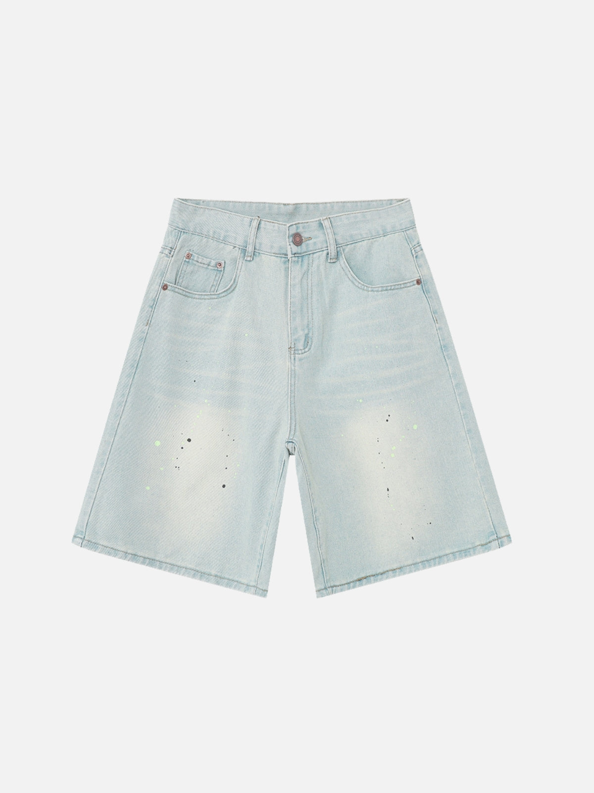 SPLASHED - Regular Denim Graphic Shorts Blue | TEENWEAR.EU