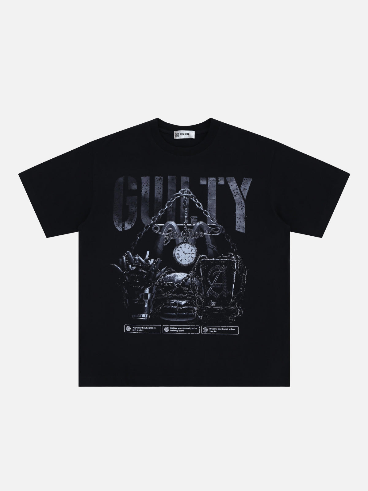 GUILTY - Oversized Print T-Shirt Black | TEENWEAR.EU