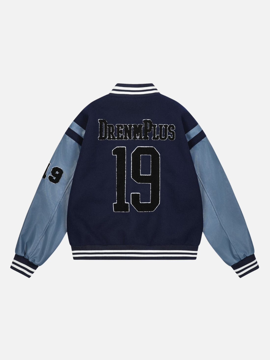 EDFC - Oversized Graphic Varsity Jacket Blue | TEENWEAR.EU