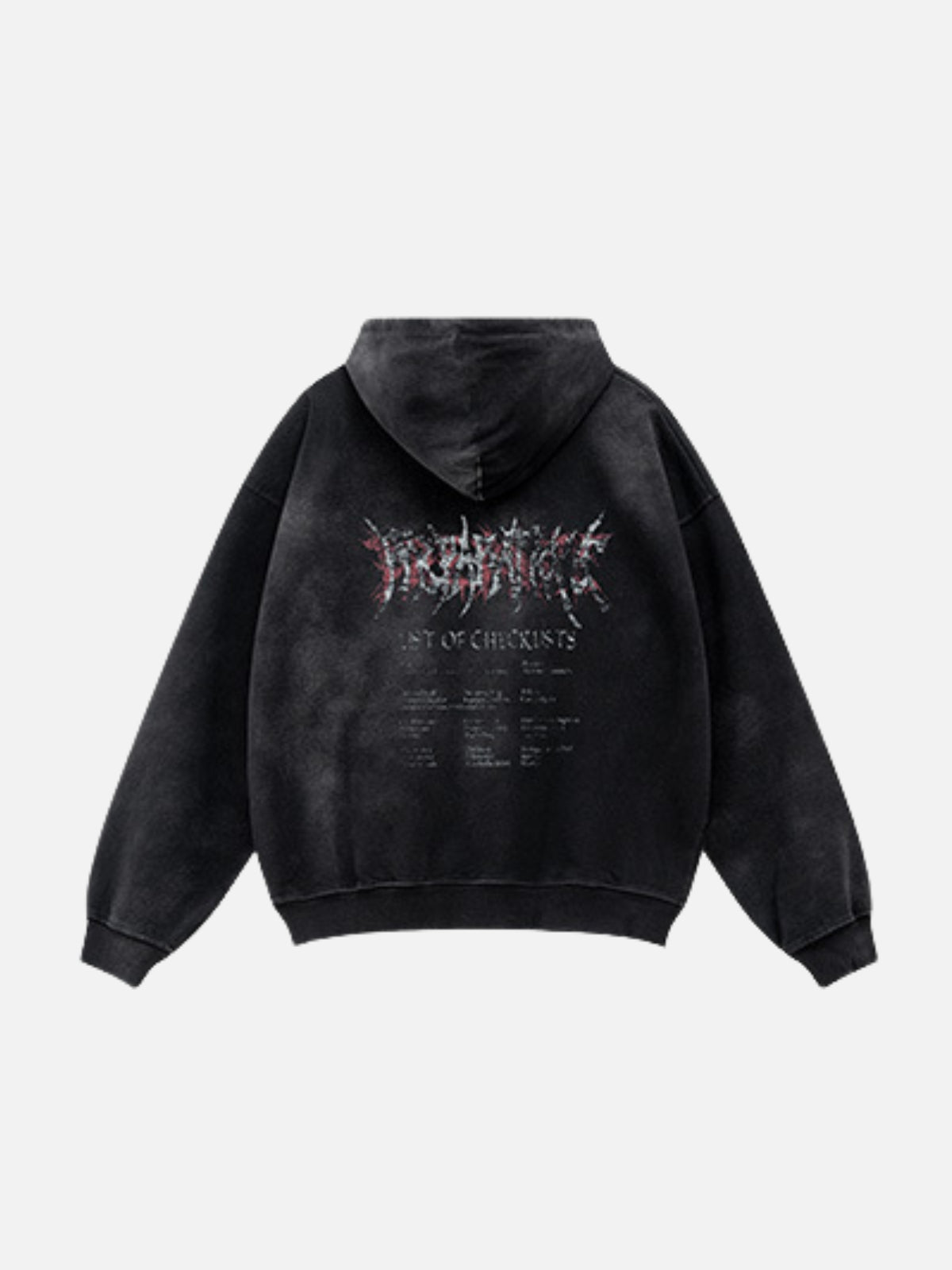 ASHRO – Oversized Print Washed Hoodie