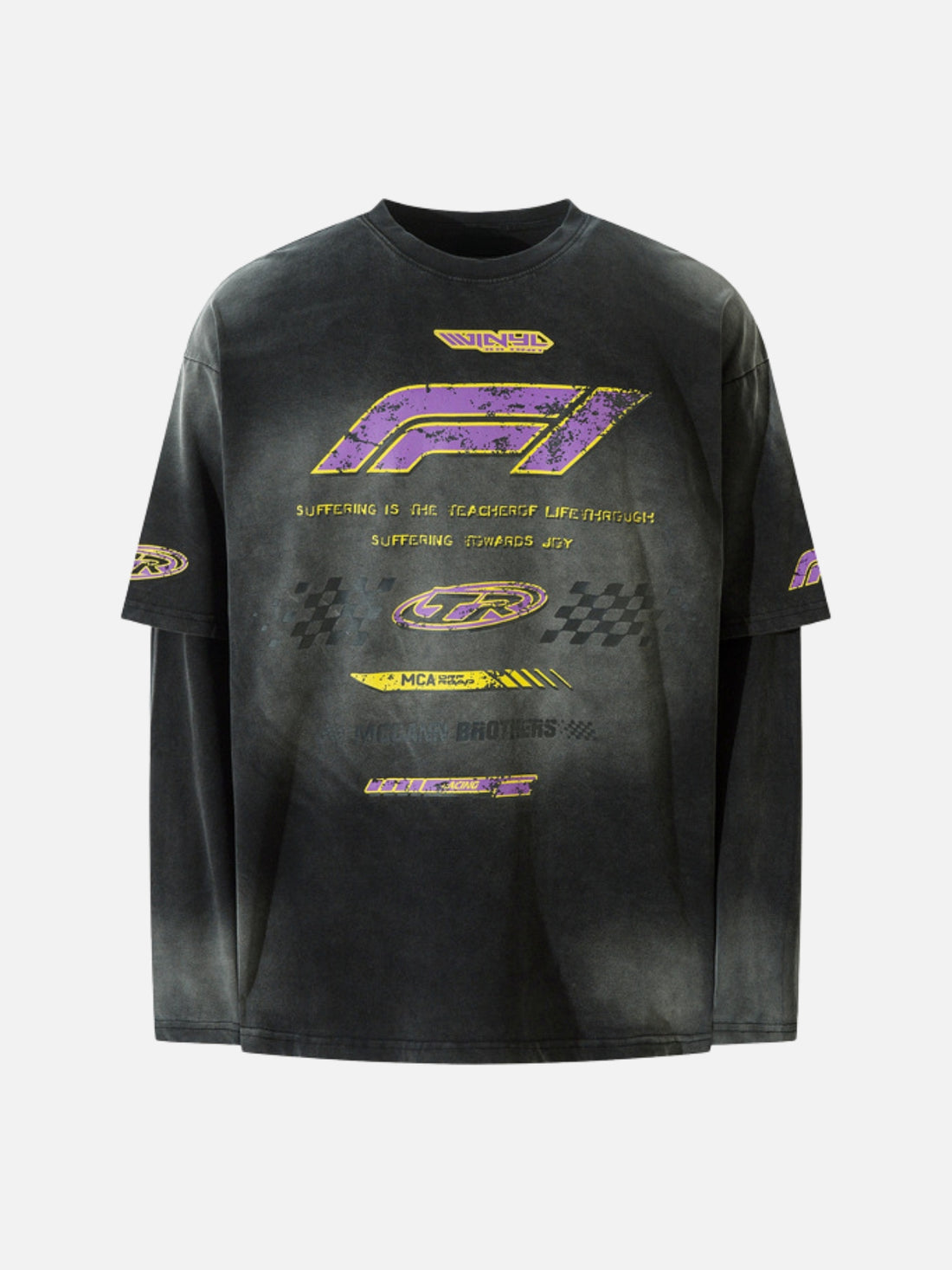 MCCANN - Oversized Print Long Sleeve T-shirt Grey | TEENWEAR.EU