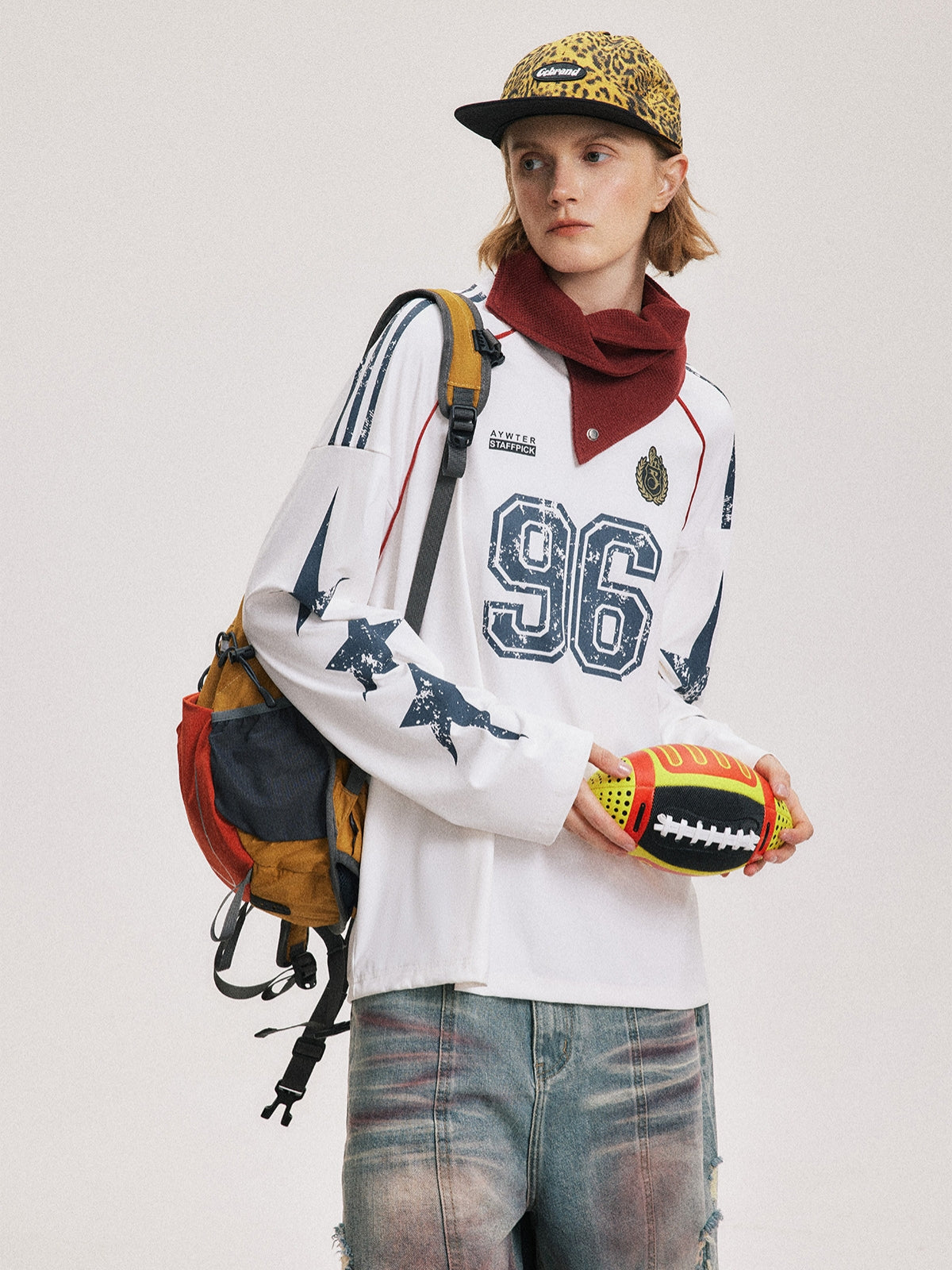 NINETY6 – Oversized Graphic Long-Sleeve Jersey