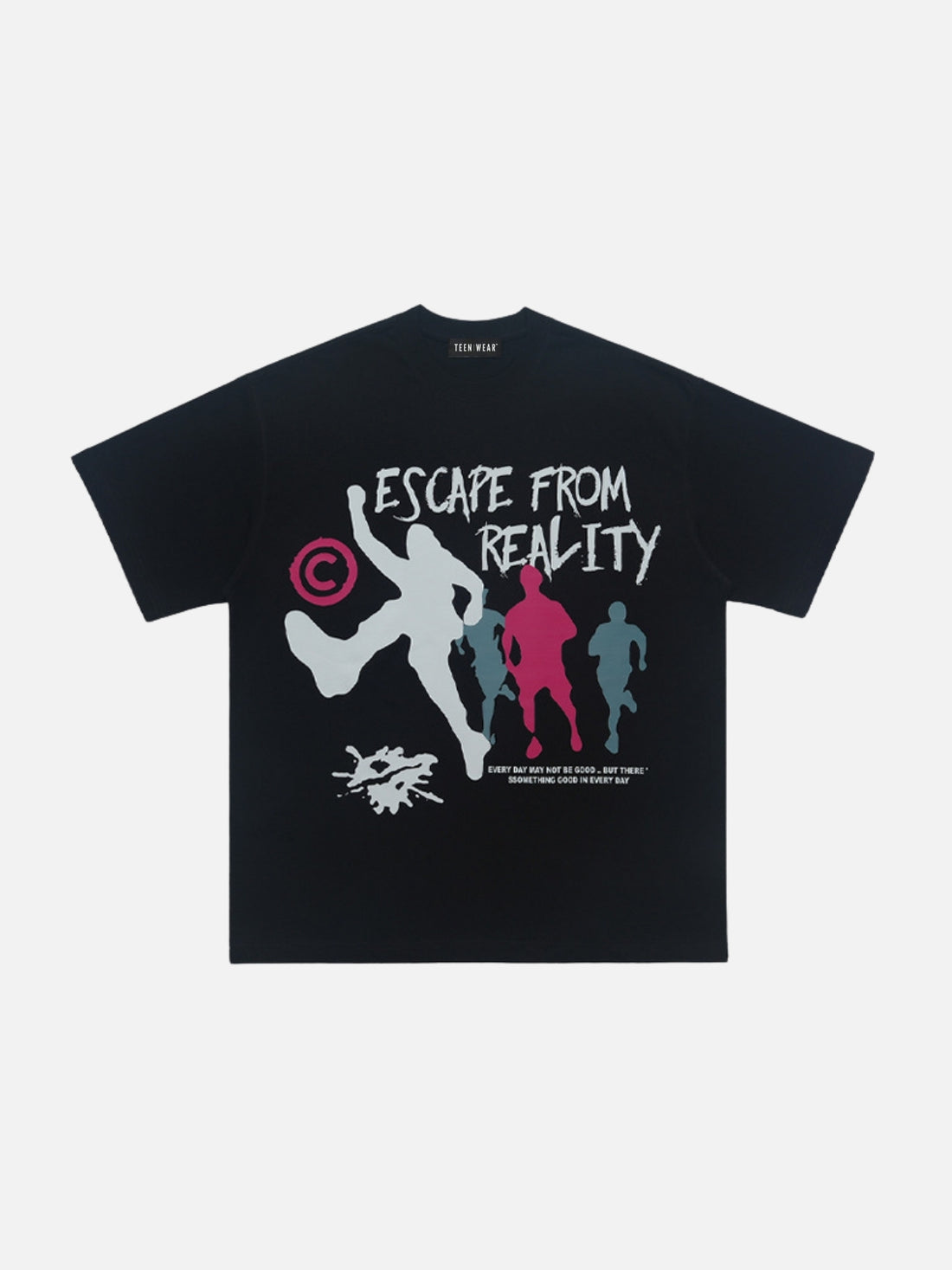 ESCAPE - Regular Print T-Shirt Black | TEENWEAR.EU