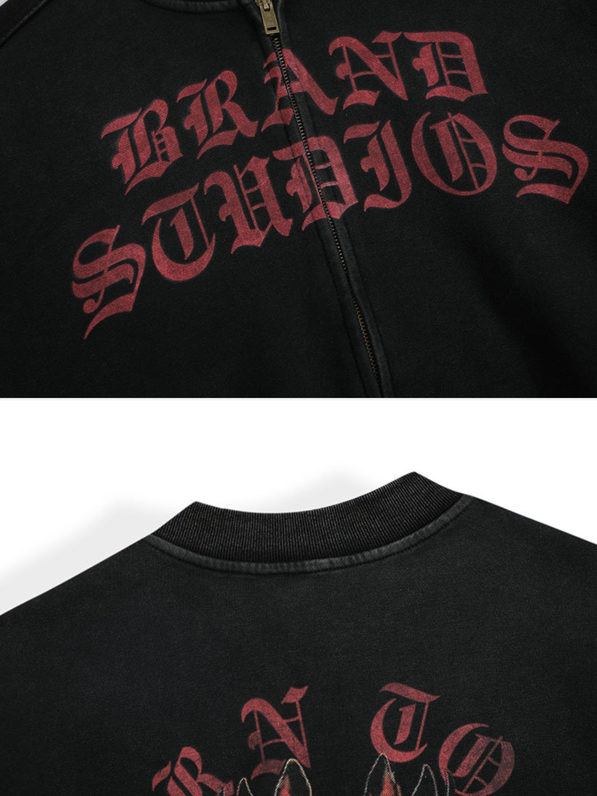 CRIMSON - Oversized Cropped Print Zip Up Jacket | TEENWEAR.EU