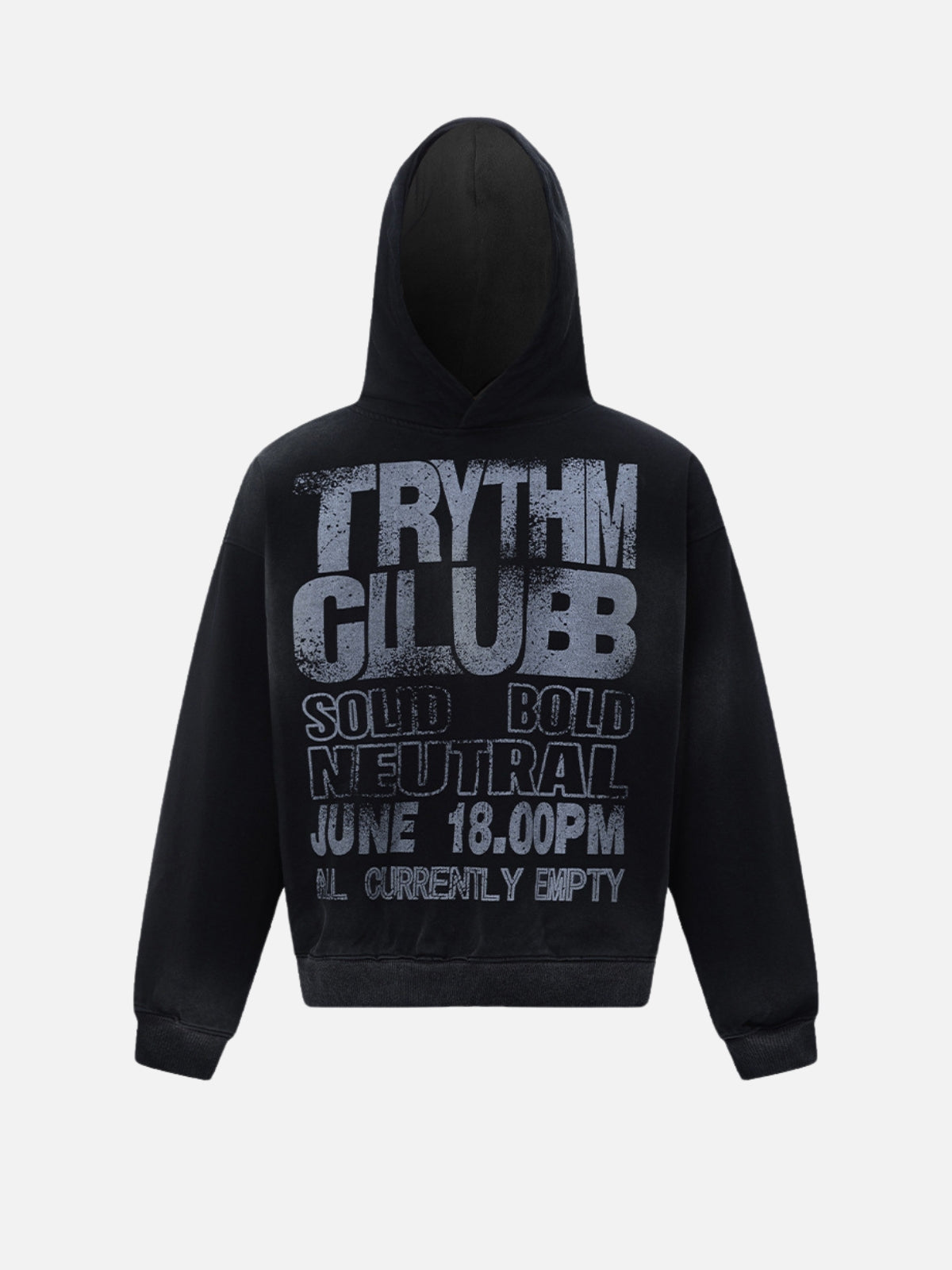 SOLID BOLD - Oversized Print Hoodie Black | TEENWEAR.EU