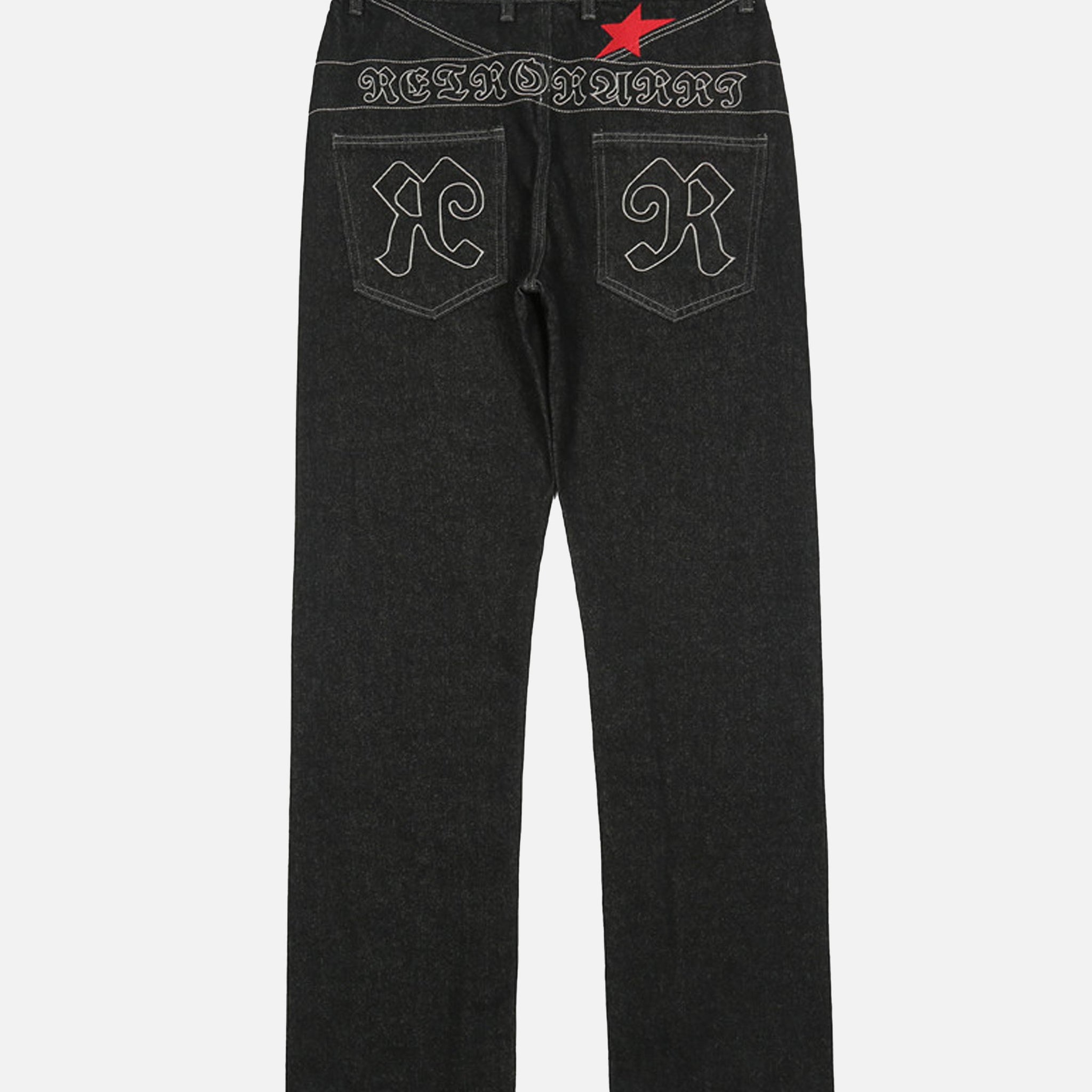 STAR - Regular Embroidered Jeans black | TEENWEAR.EU