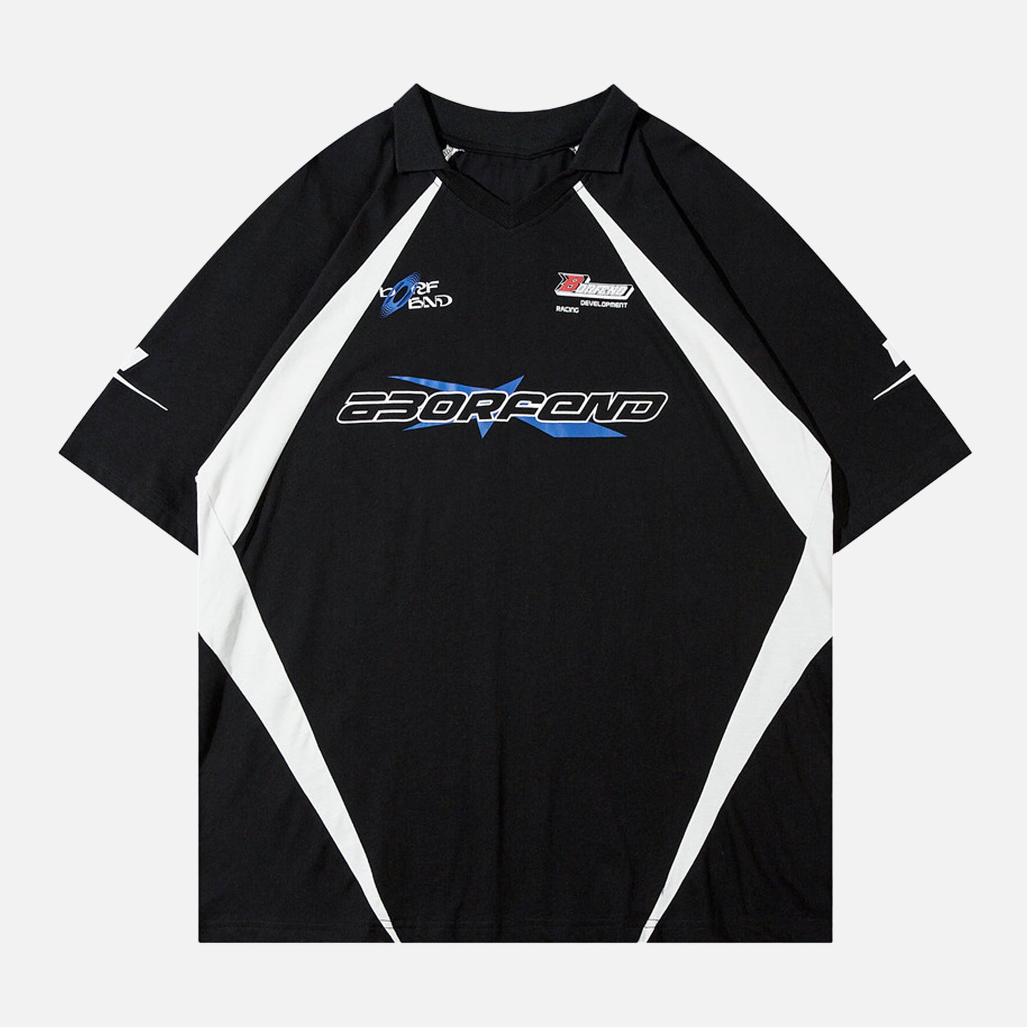 LAPEL - Super Oversized Polo T-shirt black | TEENWEAR.EU