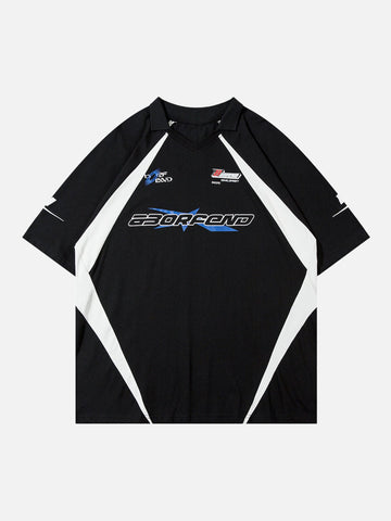 LAPEL - Super Oversized Polo T-shirt black | TEENWEAR.EU