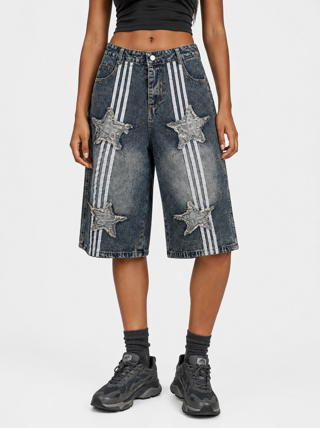 STARY - Baggy Denim Graphic Jorts