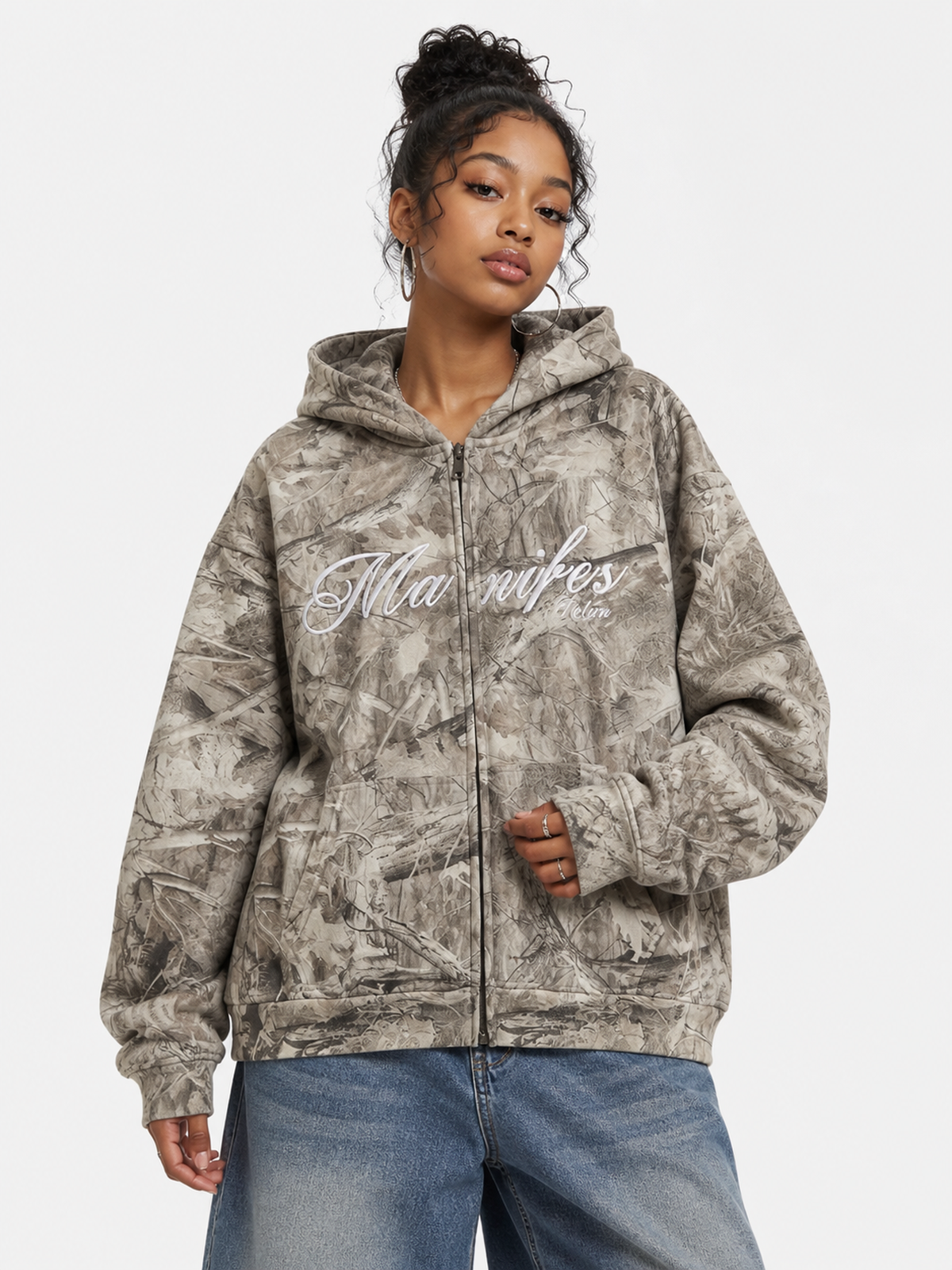 MANIFEX – Oversized Camouflage Zip Up Hoodie | Teenwear.eu