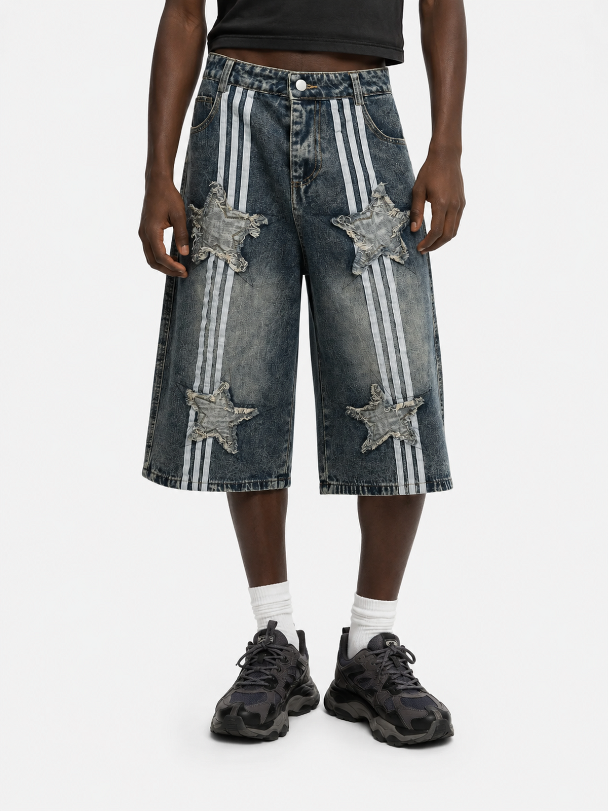 STARY - Baggy Denim Graphic Jorts | Teenwear.eu
