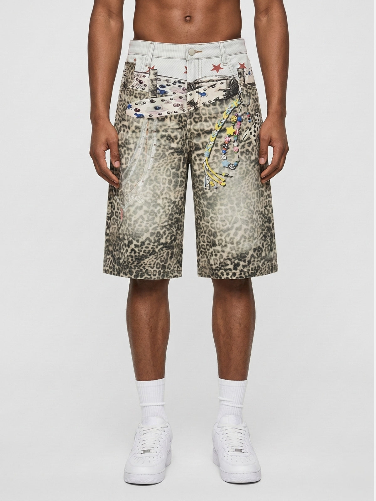 LEOPARDOS - Baggy Denim Graphic Jorts