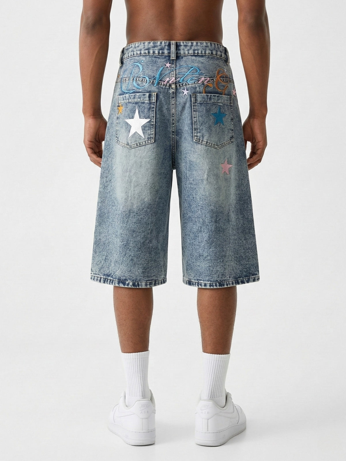 BOYNREN - Baggy Denim Graphic Jorts